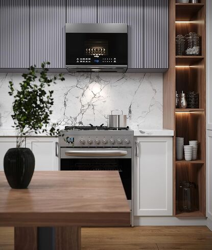 KoolMore 1.3 cu. ft. 24 inch Over The Range Stainless Steel Microwave (KM-MOT-OP1SS), 300 CFM Vent Hood Function, 1000W in Saudi Arabia