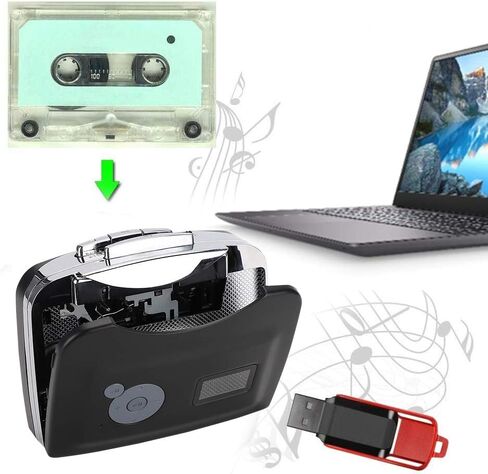 Zunate Cassette Player, Portable USB Tape Converter from Tapes to MP3 Converter Via USB, Audio Music Player Cassette Recorder Compatible with Laptops and Computers in Saudi Arabia