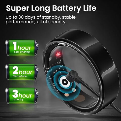 الحلقة الذكية للنساء للرجال ، تعقب صحة اللياقة البدنية المقاوم للماء ، معدل ضربات القلب ، شاشة أكسجين ضغط الدم ، خطوات النوم ، تعقب السعرات الحرارية ، حلقات النشاط المتوافقة مع iPhone و Android (13#) in Kuwait