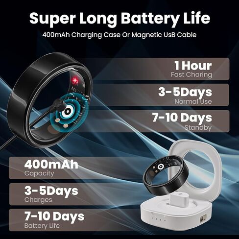 الحلقة الذكية للنساء للرجال ، تعقب صحة اللياقة البدنية المقاوم للماء ، معدل ضربات القلب ، شاشة أكسجين ضغط الدم ، خطوات النوم ، تعقب السعرات الحرارية ، حلقات النشاط المتوافقة مع iPhone و Android (13#) in Kuwait
