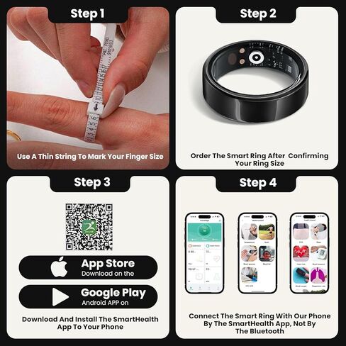 الحلقة الذكية للنساء للرجال ، تعقب صحة اللياقة البدنية المقاوم للماء ، معدل ضربات القلب ، شاشة أكسجين ضغط الدم ، خطوات النوم ، تعقب السعرات الحرارية ، حلقات النشاط المتوافقة مع iPhone و Android (13#) in Kuwait