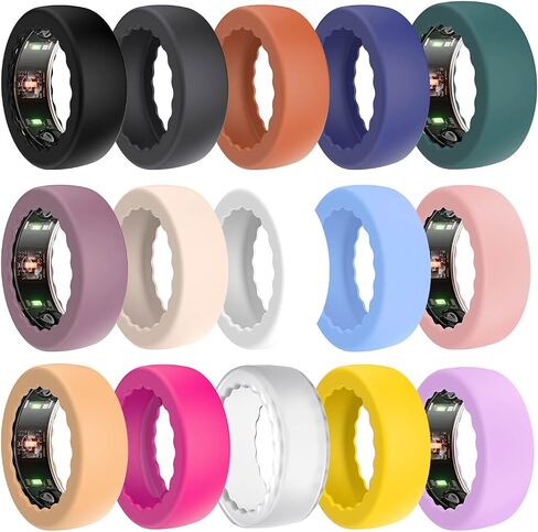 علبة تغطية Sundo متوافقة مع حلقة Oura Gen 4/Gen 3/Samsung Galaxy/Ringconn/Ultrahuman ، محامي السيليكون المرن المضاد للخلع للرجال للرجال الذين يعملون على صالة الألعاب الرياضية in Saudi Arabia
