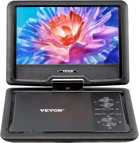 VEVOR 17.5 "مشغل DVD المحمول مع شاشة عرض دوارة عالية الدقة 15.6 بوصة ، 4.5-5 ساعات بطارية قابلة لإعادة الشحن ، مكبرات صوت مزدوجة ، دعم TV/USB/SD CARD/CD/DVD ، شاحن السيارة ، التحكم عن بُعد in Saudi Arabia