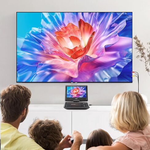 VEVOR 17.5 "مشغل DVD المحمول مع شاشة عرض دوارة عالية الدقة 15.6 بوصة ، 4.5-5 ساعات بطارية قابلة لإعادة الشحن ، مكبرات صوت مزدوجة ، دعم TV/USB/SD CARD/CD/DVD ، شاحن السيارة ، التحكم عن بُعد in Saudi Arabia