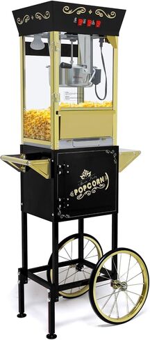 Popcorn Machine Maker With 8 Oz Kettle Makes Up to 32 Cups Popcorn Machine Cart Vintage-Style Popper on Wheels Popcorn Machines for Home (Red) in Saudi Arabia
