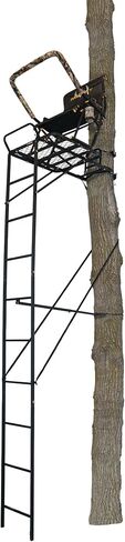 Muddy Boss Hawg 1.5 Deer Hunting Ladderstand ، 17 قدمًا 1 شخص يتسلق شجرة مع مقعد قطني ومنصة معدنية D-Force الموسعة D-Force in Saudi Arabia