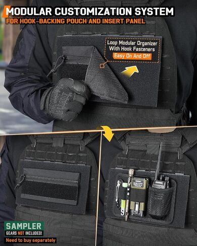 Molle Hook&Loop Panel, Mounting Placard Platform for Hook-Backing Pouch,Tactical Molle Attachment for Morale Patch and Backpack Accessories(10″x 6″, 1Pcs) in Kuwait