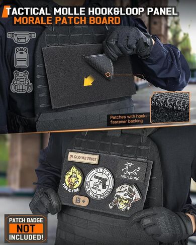 Molle Hook&Loop Panel, Mounting Placard Platform for Hook-Backing Pouch,Tactical Molle Attachment for Morale Patch and Backpack Accessories(10″x 6″, 1Pcs) in Kuwait