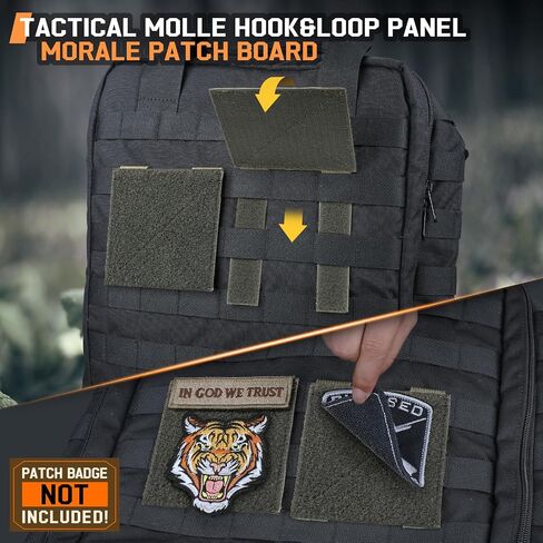 2/4 Pcs Molle Patch Panel Hook&Loop Molle Accessories | 2/4 Pcs Tactical Hook&Loop Adapter Panel Morale Patch Board for Molle Accessories Plate Vest Carrier and Backpack 4"X4" in Saudi Arabia