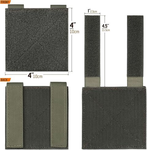 2/4 Pcs Molle Patch Panel Hook&Loop Molle Accessories | 2/4 Pcs Tactical Hook&Loop Adapter Panel Morale Patch Board for Molle Accessories Plate Vest Carrier and Backpack 4"X4" in Saudi Arabia