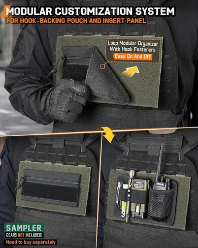 Molle Hook&Loop Panel, Mounting Placard Platform for Hook-Backing Pouch,Tactical Molle Attachment for Morale Patch and Backpack Accessories(10″x 6″, 1Pcs) in Kuwait