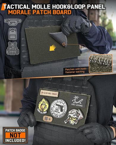 Molle Hook&Loop Panel, Mounting Placard Platform for Hook-Backing Pouch,Tactical Molle Attachment for Morale Patch and Backpack Accessories(10″x 6″, 1Pcs) in Kuwait