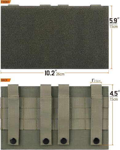 Molle Hook&Loop Panel, Mounting Placard Platform for Hook-Backing Pouch,Tactical Molle Attachment for Morale Patch and Backpack Accessories(10″x 6″, 1Pcs) in Kuwait