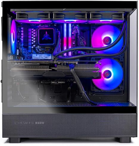 Skytech Gaming Azure 3 Desktop PC ، Ryzen 7 9700x 3.8 GHz (5.5GHz) ، NVIDIA RTX 5060 ، 2TB NVME SSD ، 32GB DDR5 RAM 5200 RGB ، 850W GOLD ATX 3 PSU ، 360MM ARGB AIO ، WI-FI ، WIN 11 in Kuwait