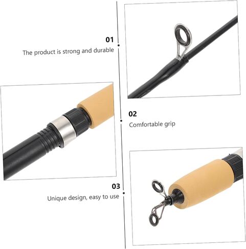 Upkoch Ultra Short Portable Portable Rod Rod Boy Lightweight Fishing Poer لاستخدام في الهواء الطلق مصنوعًا للتصميم الصديق للتصميم المضغوط والقوي in Kuwait
