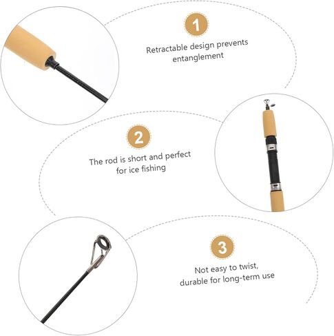 Upkoch Ultra Short Portable Portable Rod Rod Boy Lightweight Fishing Poer لاستخدام في الهواء الطلق مصنوعًا للتصميم الصديق للتصميم المضغوط والقوي in Kuwait