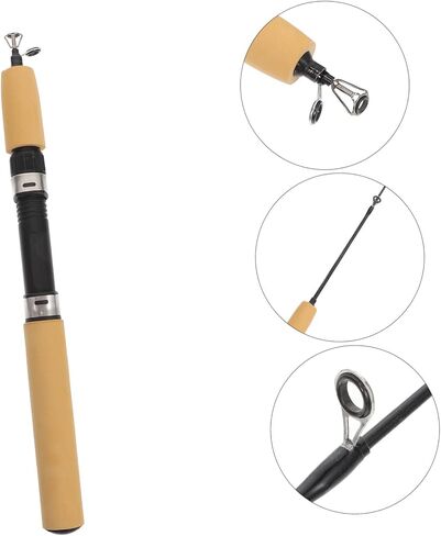 Upkoch Ultra Short Portable Portable Rod Rod Boy Lightweight Fishing Poer لاستخدام في الهواء الطلق مصنوعًا للتصميم الصديق للتصميم المضغوط والقوي in Kuwait