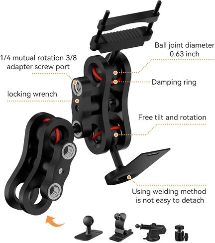 Radar Detector Mount, Aluminum Rearview Mirror Rod Radar Bracket, Suitable for Uniden Radar Model in Saudi Arabia