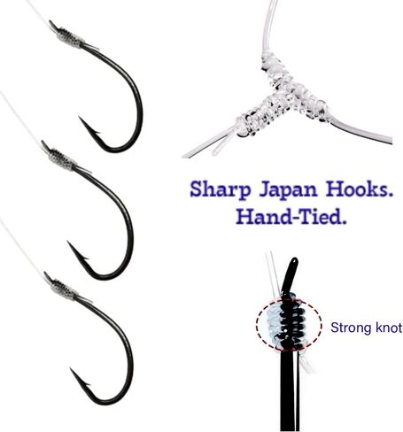 USA-Designed Bottom Fishing Rig Kit – Hand-Tied Hooks Made in USA – Saltwater & Freshwater with Japanese Hooks, PE Line & Weights – Catfish, Flounder, Cod, Walleye, Porgy, Sea Bass, Striper, Redfish in Saudi Arabia