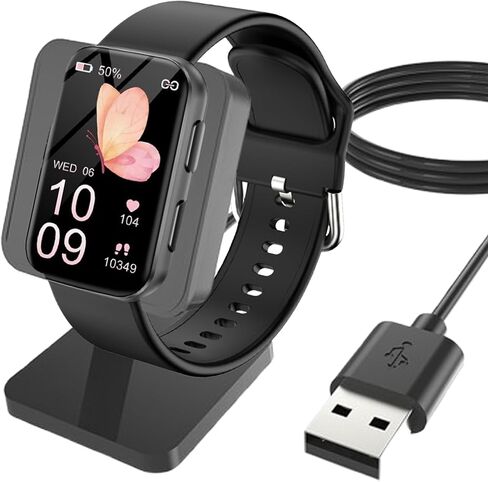 متوافق مع MorePro Smart Watch Charger Stand ، Lamshaw Charging حامل مكتب شحن محطة Dock متوافقة مع MorePro Air 2 Smart Watch (أسود) in Saudi Arabia