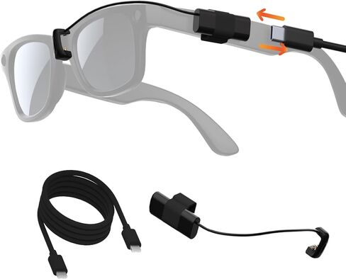 من النوع C منفذ الشحن والكابل المتوافق مع النظارات الذكية Rayban Meta ، وملحقات نظارات Meta ، و USB C Connect شحن المكونات المناسبة ل Wayfarer ، و Headler ، و Skyler ، و Oakley Meta Hstn in Kuwait