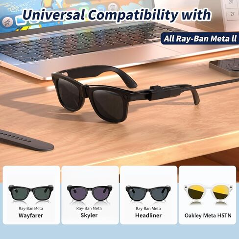 من النوع C منفذ الشحن والكابل المتوافق مع النظارات الذكية Rayban Meta ، وملحقات نظارات Meta ، و USB C Connect شحن المكونات المناسبة ل Wayfarer ، و Headler ، و Skyler ، و Oakley Meta Hstn in Kuwait