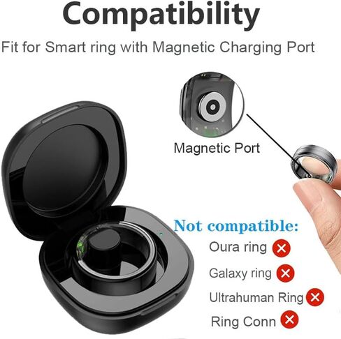 Compatible for Herz P1 Smart Ring Rapid Charging Case, Magnetic Smart Ring Charging Case Charging Box Small Portable Charger for Smart Rings(Magnetic Case. Not Wireless Charging!) in Saudi Arabia