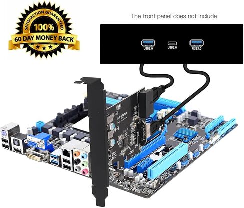 Sinefine PCIe x1 to 19Pin USB 3.0 Header and Type E (A Key) Card,USB Front Panel Adapter in Kuwait