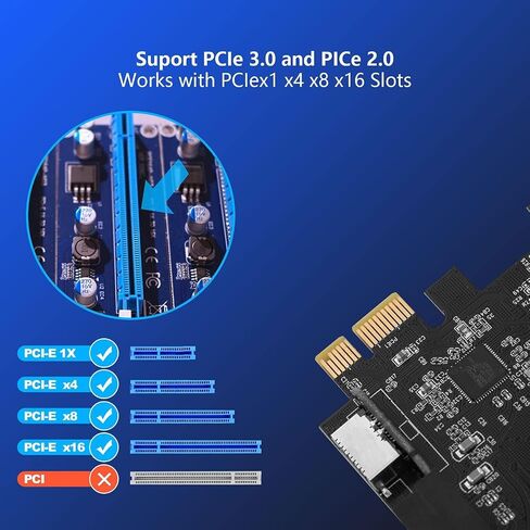 Sinefine PCIe x1 to 19Pin USB 3.0 Header and Type E (A Key) Card,USB Front Panel Adapter in Kuwait