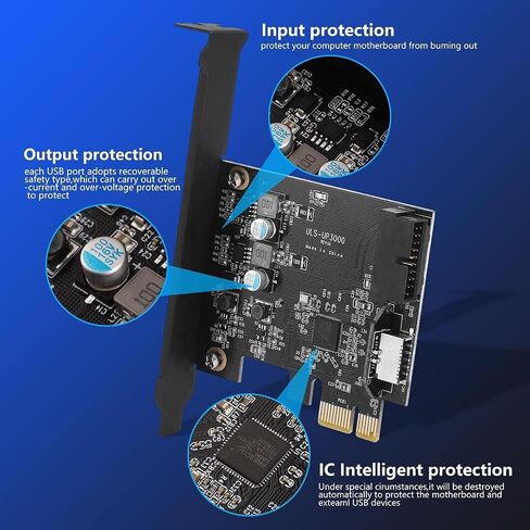 Sinefine PCIe x1 to 19Pin USB 3.0 Header and Type E (A Key) Card,USB Front Panel Adapter in Kuwait