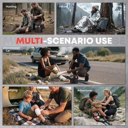 Advanced Trauma First Aid Kit - Emergency Camping Gear with Tourniquet Kit, Compression Bandage, 36" Splint | Portable Survival Gear for Outdoor, Home, Camping- Gift for Husband Dad and Wife-Black in Saudi Arabia