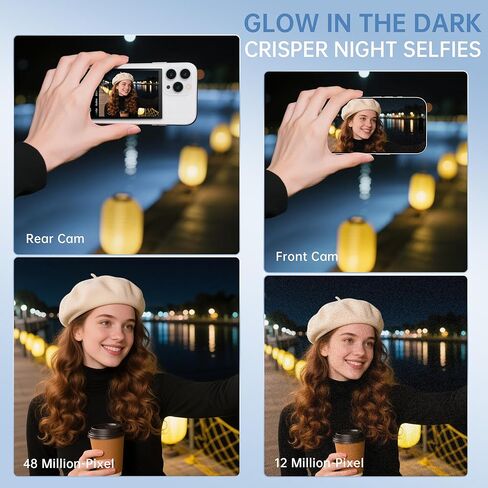 Yatao Back Camera Selfie Monitor for iPhone & Android | شاشة مراقبة Selfie Vlog مع بطارية كبيرة ، والتحكم في Bluetooth ، لا يوجد تأخير الصوت ، لمشاركي محتوى YouTube/Tiktok ، دفق مباشر in Kuwait