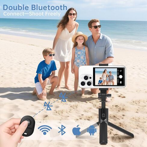 Yatao Back Camera Selfie Monitor for iPhone & Android | شاشة مراقبة Selfie Vlog مع بطارية كبيرة ، والتحكم في Bluetooth ، لا يوجد تأخير الصوت ، لمشاركي محتوى YouTube/Tiktok ، دفق مباشر in Kuwait