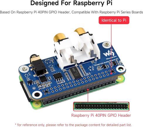 PCM5122 HIFI I2S DAC Sound Card Audio Audio متوافق مع Raspberry PI 5/4B/3B+/3B/PI Zero W/Zero 2W/PICO W/PICO 2W ، ترميز/decoding ستيريو ، in Saudi Arabia