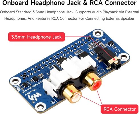 PCM5122 HIFI I2S DAC Sound Card Audio Audio متوافق مع Raspberry PI 5/4B/3B+/3B/PI Zero W/Zero 2W/PICO W/PICO 2W ، ترميز/decoding ستيريو ، in Saudi Arabia