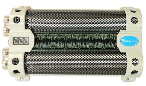 Rockville RFC50F v2 50 Farad Car Audio Capacitor w/Blue Voltage Display & RWK01 0 Gauge Car Amp Wiring Kit in Saudi Arabia