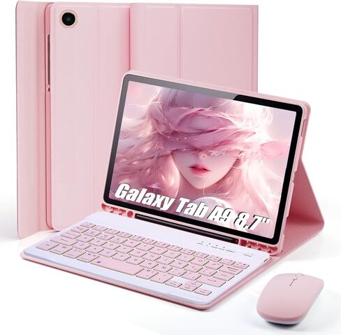 TUNKARMOR Case Keyboard for Samsung Galaxy Tab A9+ / A11+ Plus 2023/2025 11 Inch - Mouse and Detachable Magnetic Keyboard, Slim Case with S Pen Holder, Auto Sleep/Wake (Black) in Saudi Arabia