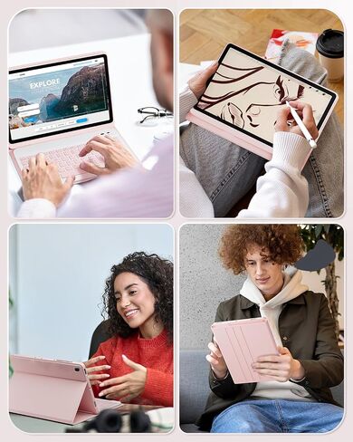 TUNKARMOR Case Keyboard for Samsung Galaxy Tab A9+ / A11+ Plus 2023/2025 11 Inch - Mouse and Detachable Magnetic Keyboard, Slim Case with S Pen Holder, Auto Sleep/Wake (Black) in Saudi Arabia