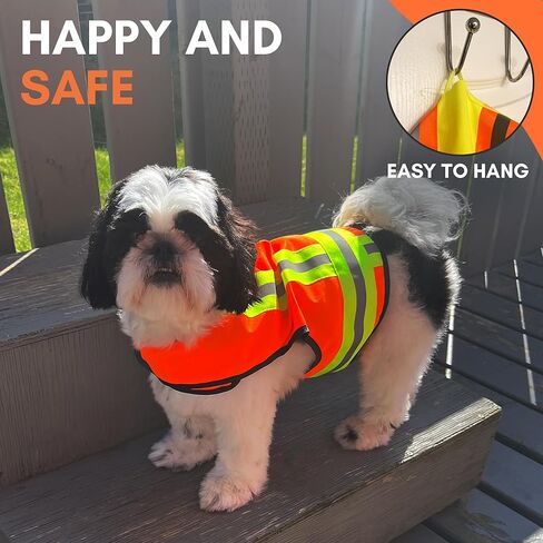 Reflective Dog Vest – Fluorescent Orange | High-Visibility, Water-Resistant Safety Jacket with Adjustable Fit for Day & Night Walks, Hiking, Hunting, and Outdoor Use (Large) in Saudi Arabia