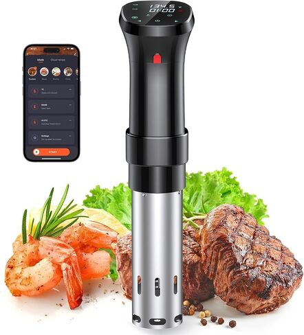 WIFI Sous Vide Machine, 1100 Watts Sous-Vide Cooker Immersion Circulator with Preset Recipes on APP, Thermal Immersion, Fast-Heating with Timer & Best Gift (black-wifi, L) in Saudi Arabia