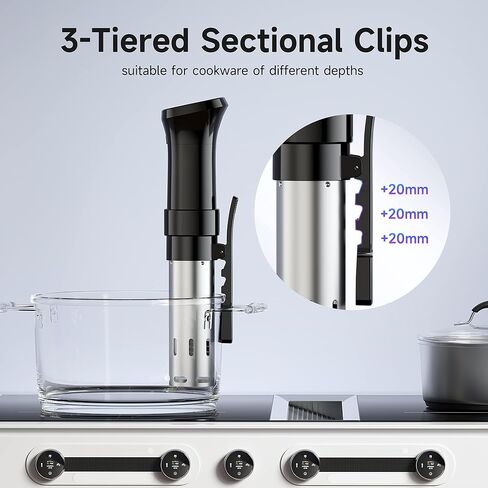 WIFI Sous Vide Machine, 1100 Watts Sous-Vide Cooker Immersion Circulator with Preset Recipes on APP, Thermal Immersion, Fast-Heating with Timer & Best Gift (black-wifi, L) in Saudi Arabia