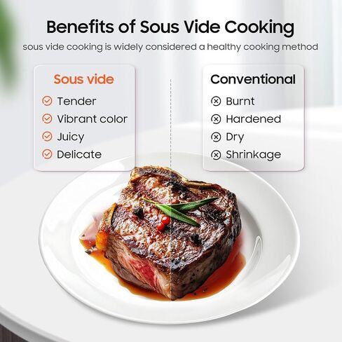 WIFI Sous Vide Machine, 1100 Watts Sous-Vide Cooker Immersion Circulator with Preset Recipes on APP, Thermal Immersion, Fast-Heating with Timer & Best Gift (black-wifi, L) in Saudi Arabia