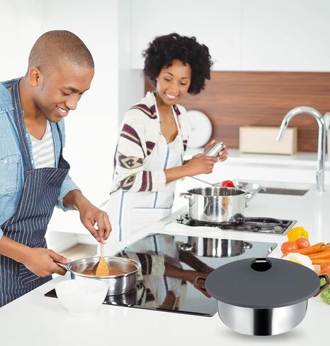 غطاء سيليكون Sous Precision Precision ، يناسب 10.5 "إلى 11" أواني متوافقة مع طهاة Vide Sous يمنع تبخر الماء والاحتفاظ بالنكهة للمخزون (رمادي) in Saudi Arabia