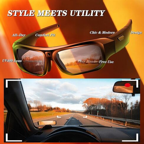 Camera Glasses 4K, 2025 Upgrade Smart Sunglasses Camera for Men, Smart Video Eyeglasses with UV400 Protection for Outdoor Sports, Cycling, Hiking, Running, Style Meets Function in Kuwait