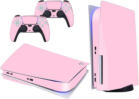 PS-5 Disc Edition الإصدار Skin Pink Stickers من السهل تطبيق ملحقات صائق وحدة التحكم 5 محطة تشغيل خمسة ديكور خالية من الفقاعات وسهلة الإزالة in Saudi Arabia