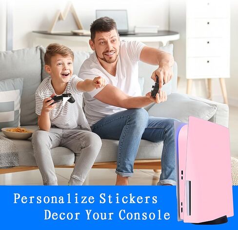PS-5 Disc Edition الإصدار Skin Pink Stickers من السهل تطبيق ملحقات صائق وحدة التحكم 5 محطة تشغيل خمسة ديكور خالية من الفقاعات وسهلة الإزالة in Saudi Arabia