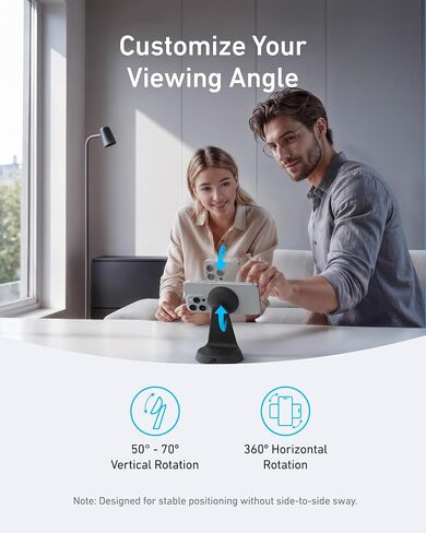 Anker MagSafe Compatible 2-in-1 Charging Stand, iPhone 16 Wireless Charger, Qi2 Certified 15W Ultra-Fast,Adjustable and Super Strong,for iPhone 16/15/14/13/12 Series,AirPods (Black, with 40W Adapter) in Saudi Arabia