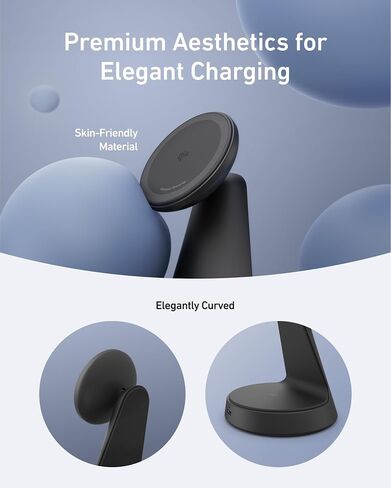 Anker MagSafe Compatible 2-in-1 Charging Stand, iPhone 16 Wireless Charger, Qi2 Certified 15W Ultra-Fast,Adjustable and Super Strong,for iPhone 16/15/14/13/12 Series,AirPods (Black, with 40W Adapter) in Saudi Arabia