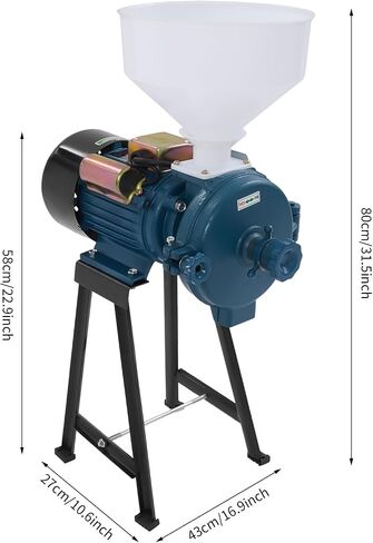Commercial Electric Grain Grinder, 3000W Mill Grinder, Blue Galvanized Cast Iron Corn Mill with Funnel for Dry Cereals, Wheat, and Feed in Kuwait