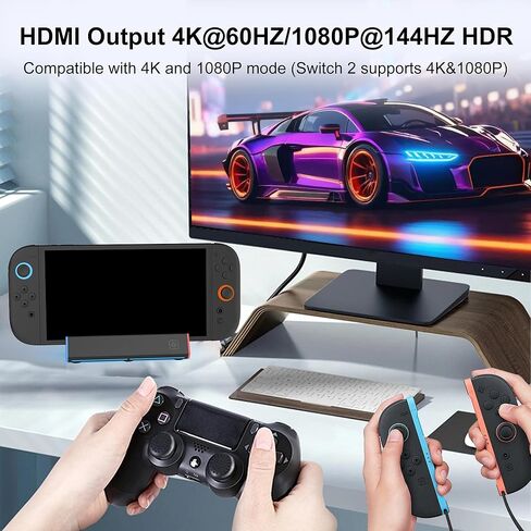 Switch 2 TV Dock Station لـ Nintendo Switch 2 ، حامل قاعدة الإرساء المحمولة مع 4K HDMI Output/Type C Port/3.0 USB Port/RGB LED LID لـ Nintendo Switch-2 الرسمي in Saudi Arabia